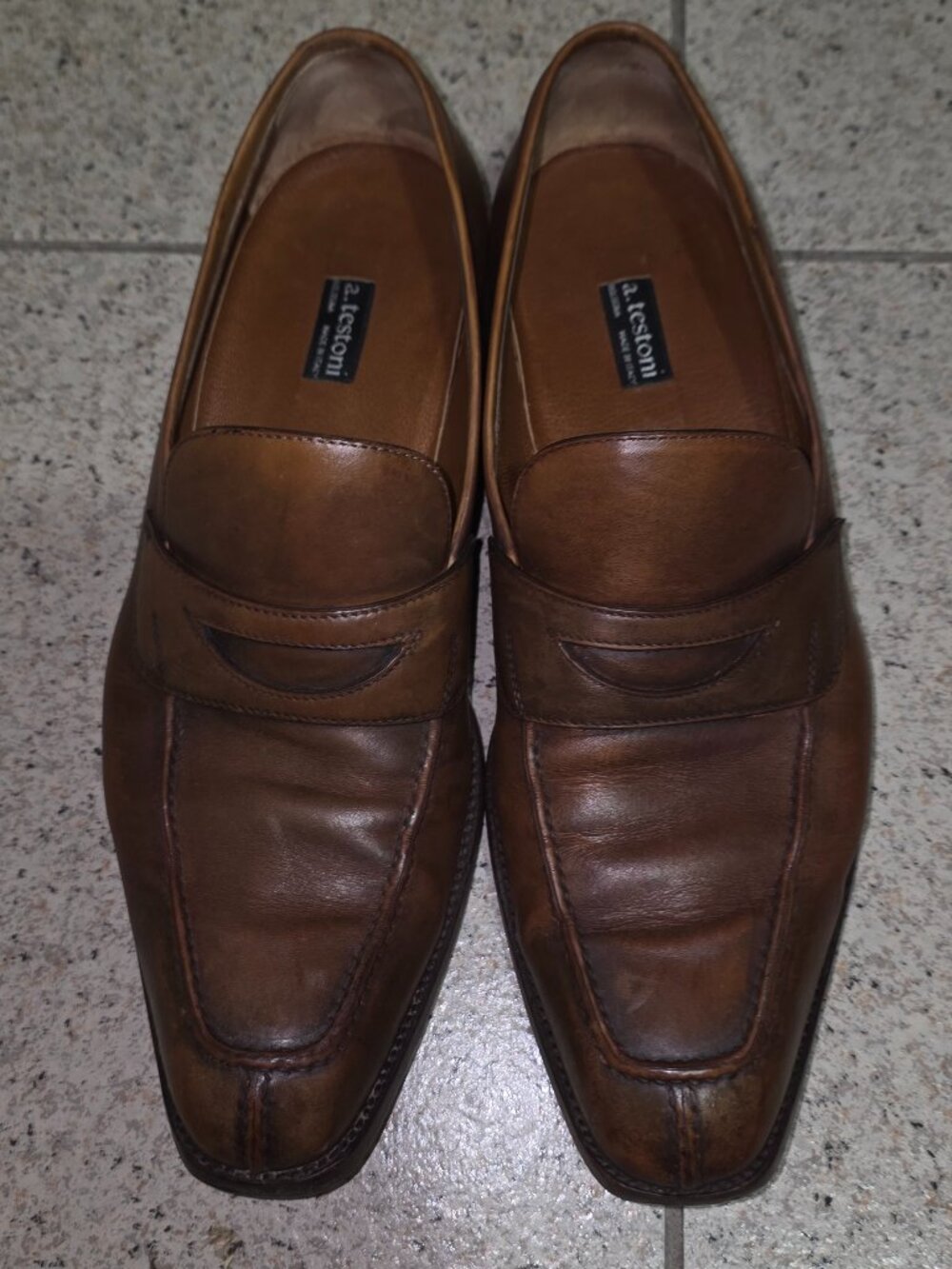 Made in Italy A.Testoni Men's brown Leather Loafers(UK10)